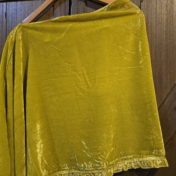 NWT Spartina 449 Mustard Yellow Velvet Topper Wrap Scarf - Picture 8 of 11